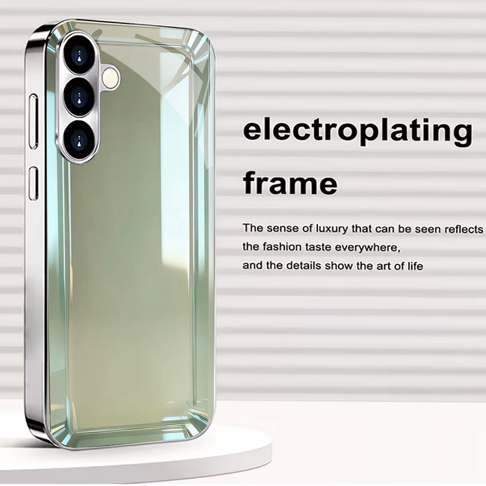 Atmosfera Fashion Semplicità Vetro Galvanizzato di Alta Gamma Custodia per Telefono per Samsung Galaxy S26 S25 S24 S23 S22 S21 FE,Ultra,Plus