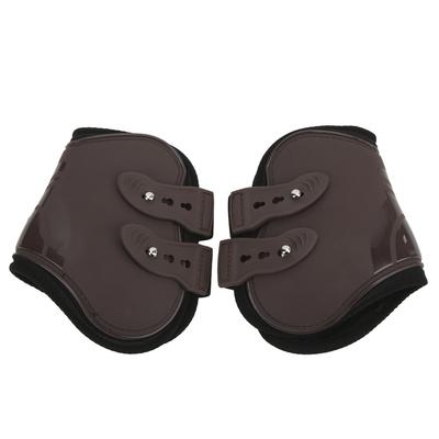 2pcs Horse Hind Leg Boots PU Shell Adjustable Neoprene Horse Leg Guard for Equestrian Show High