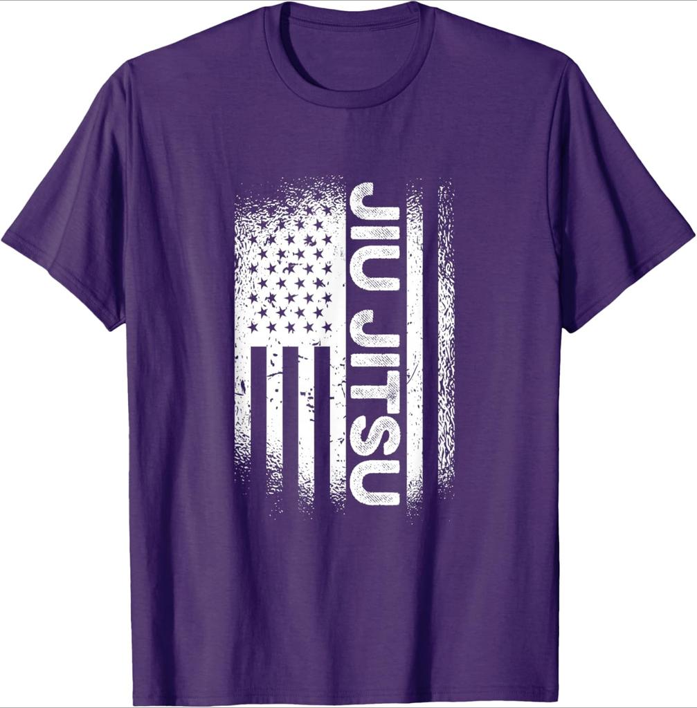 Jiu Jitsu American Flag Brazillian Ju Jitsu design100 cotton summer casual Oneck short sleeve printed mens Tshirt