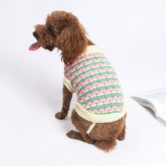 Pet Knitted Sweater Puppy Plaid Pullover Dog Clothes Pet Products Pet Clothin L S