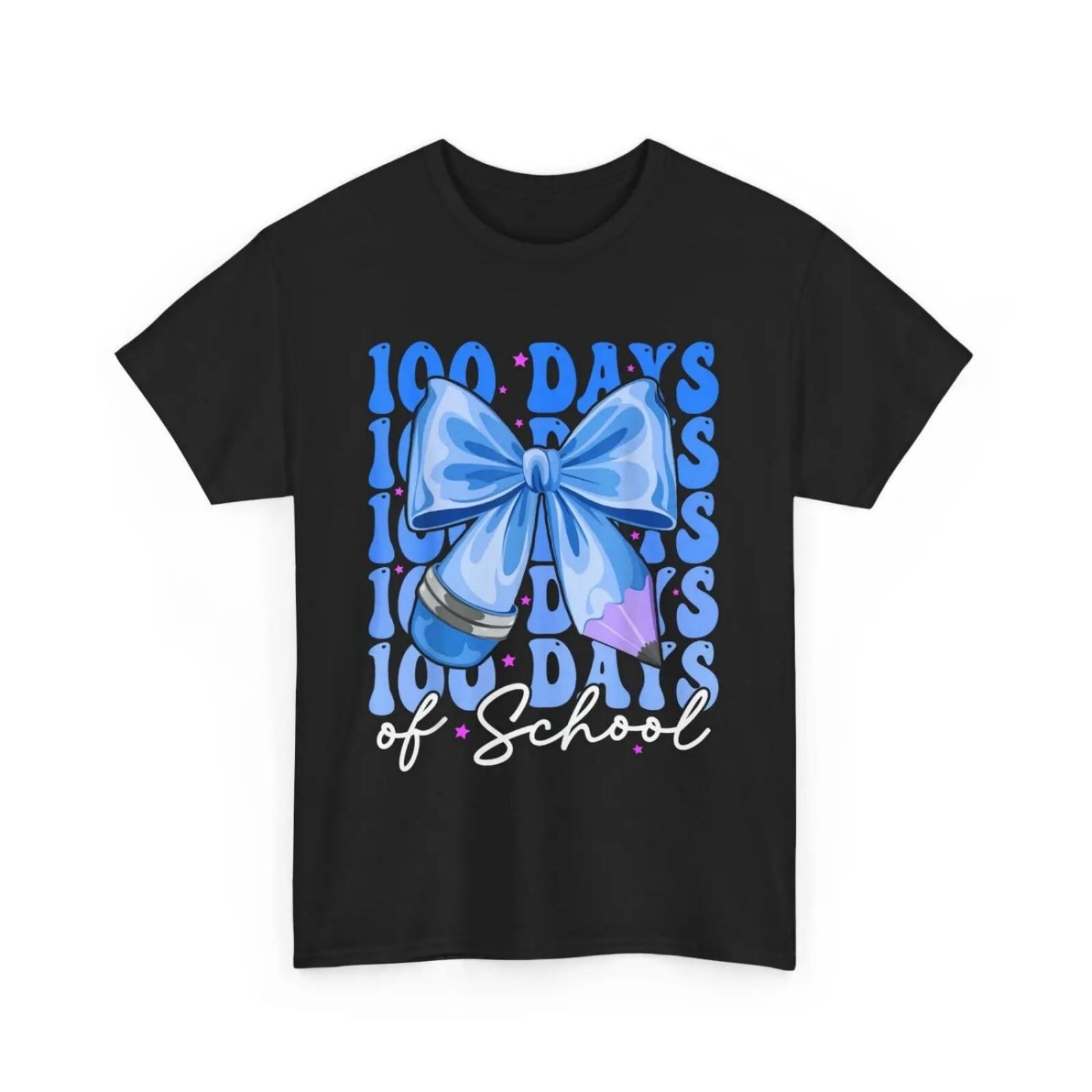 

100 Days Of School Girls Coquette Bow 100th Day T Shirt XXXXXL різнокольоровий