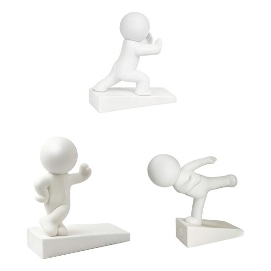 Jijijing Burr-free Doorstop, 3D Printed Stable Door Stop, One-Piece Molding Stopper, Kicking Man Design Doorstop Protects Walls Furniture