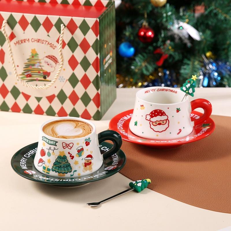 2025 New Ceramic Holiday Mugs Covered and Spattered Ideal for Christmas Gifts and Birthday Presents Coffee Cups Set