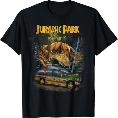 T-shirt Vintage Jurassic Park T-Rex Évasion