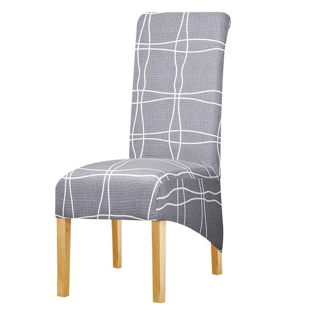 

Модный чехол для стула с длинной спинкой и принтом, эластичный чехол с высокой спинкой, большой размер, чехлы для стульев, обеденные стулья, чехлы для кухни, украшения дома XL Size