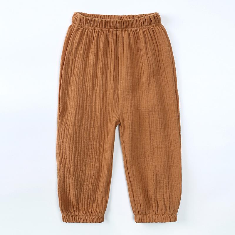 Kids' Summer Korean-Style Double-Layer Cotton Gauze Mosquito-Repellent Retro Pants