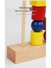 Montessori Wooden Toy: Geometric Shape Beading & Stacking Column for Baby's Focus & Shape Recognition