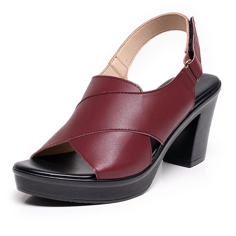 Fashion GKTINOO Women's Sandals Soft Leather Platform Sandal 2025 Summer Thick Sole High Heels Ladies Sandal Summer Shoes For Women