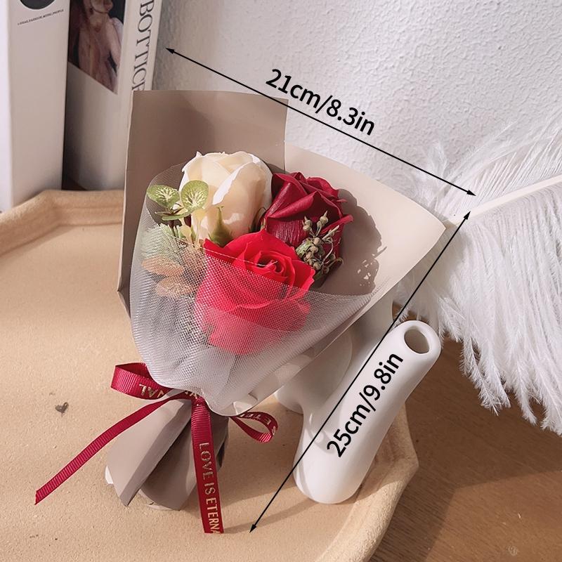 Crochet Flower Lighting Flower Bouquet Handmade Woven Flowers Knitted Graduation Bouquet Wedding Party Bouquet Gift