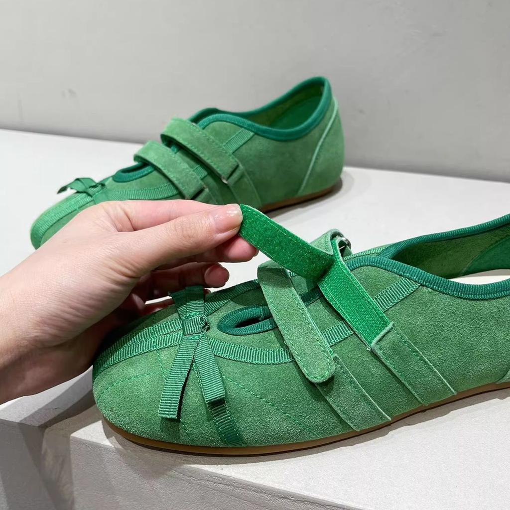 Neue Schleife gelbe Dexun Schuhe Damenschuhe 2025 neue Modelle erhöhen Dopamin ausländische Nische Designgefühl Forrest Gump