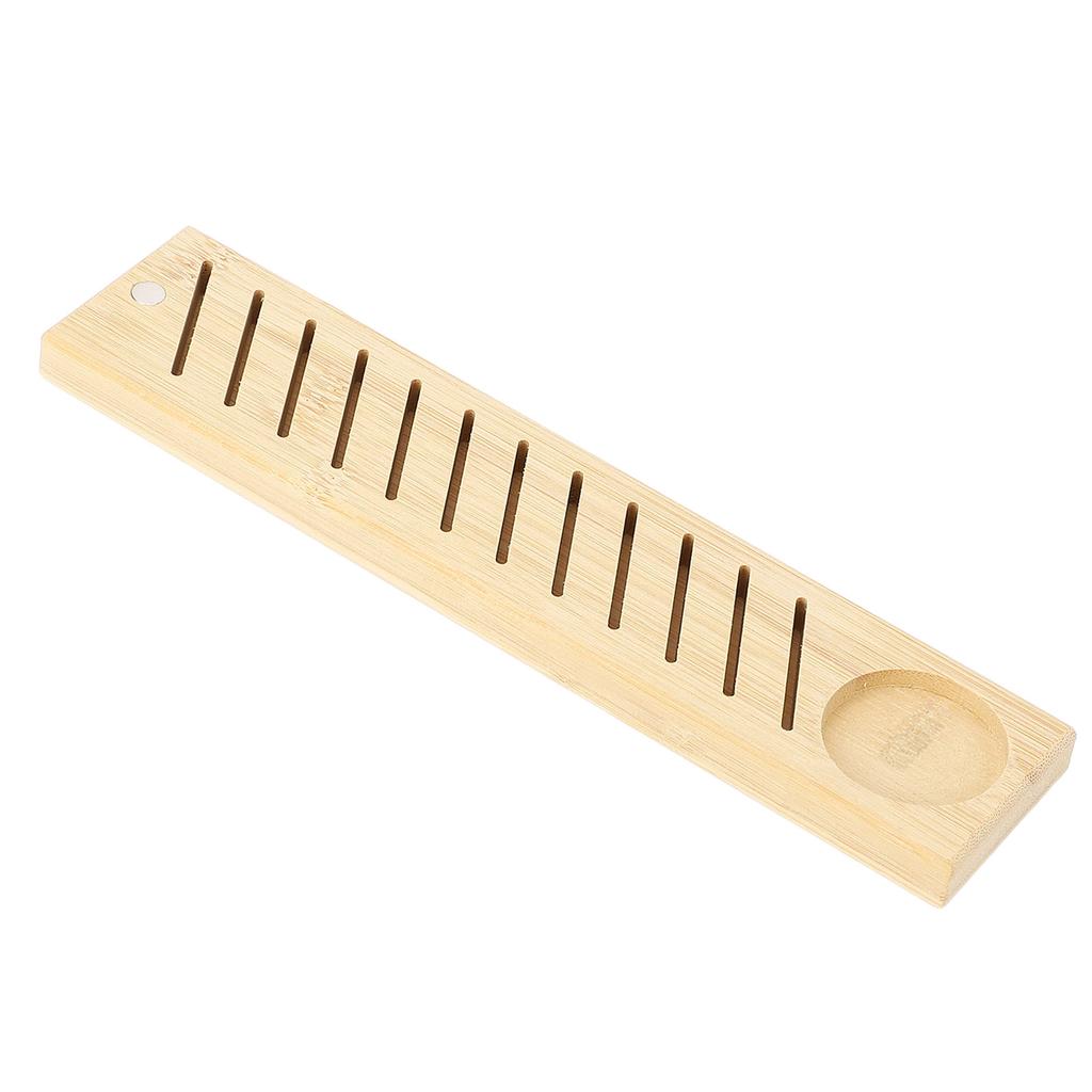 Embroidery Floss Bobbin Rack 12 Slots Bamboo Portable Rectangular Thread Plate Holder Sewing Supplie
