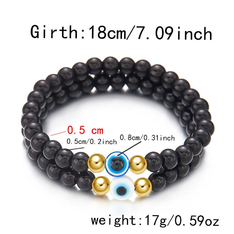Turkish Blue Eye Bracelet Lucky Amulet  Hand Chains Gifts 5/8MM Tiger Eye Stone Beaded Evil Eye Bracelets for Women Men