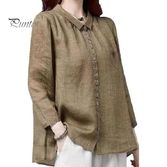 

Женская повседневная рубашка с v-образным вырезом и лацканами, рубашка с длинным рукавом, однотонная, однобортная, свободная рубашка с карманом XL хаки
