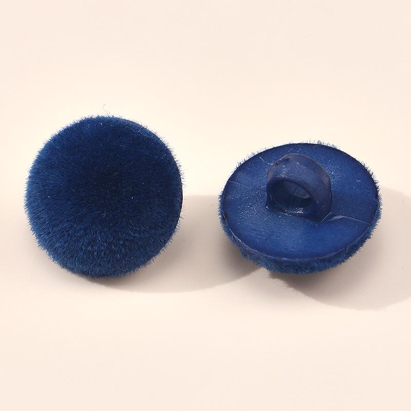 Colored Half-Round Flocked Mushroom Buttons: Plastic Sweater, Cardigan & Children's Decorative Accessories