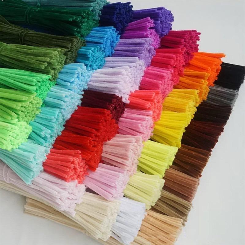 500pcs Chenille Stem Pipe Kids DIY Creative Chenille Sticks Cleaners Kindergarten Educational Handmade Material Plush Strips