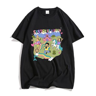 System of A Down Band T-shirt 100% Katoen Hoge Kwaliteit Zacht T-shirt Heren Cartoon Grafisch T-shirt Mannelijke Rockmuziek Streetwear T-shirts