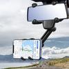 Car phone holder for rearview mirror, arm 18cm - black