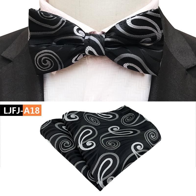 Set de papion cu buzunar și prosop la modă, papion de nuntă pentru mire și cavaler de onoare