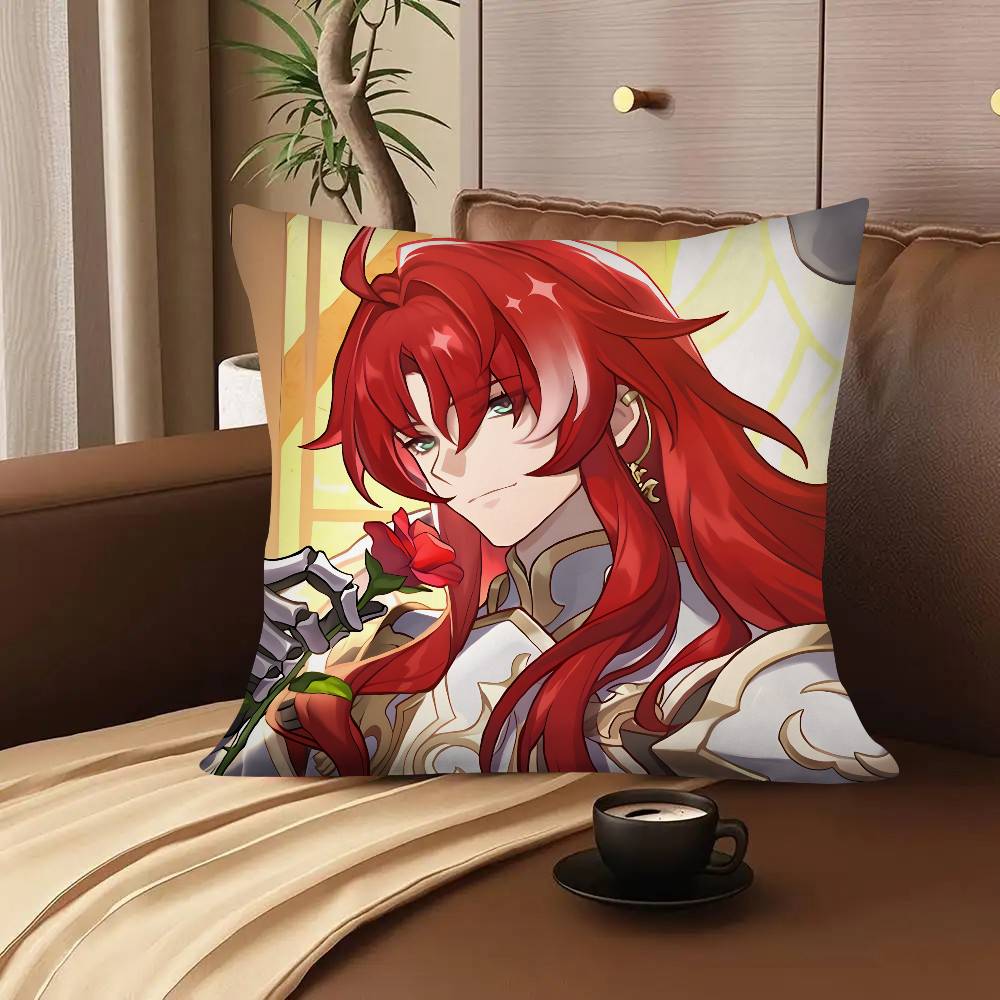 1pc Game Anime Honkai Star Rail Argenti Pillow Case Fashion Square Pillowcase Bedroom Sofa Room Ins Decoration Leisure