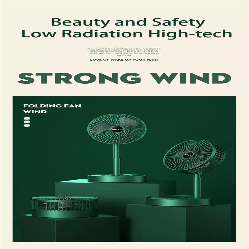 Handheld Mini Fan Usb Charging 3-speed Adjustable Telescopic Folding 2000mah Large Capacity Battery