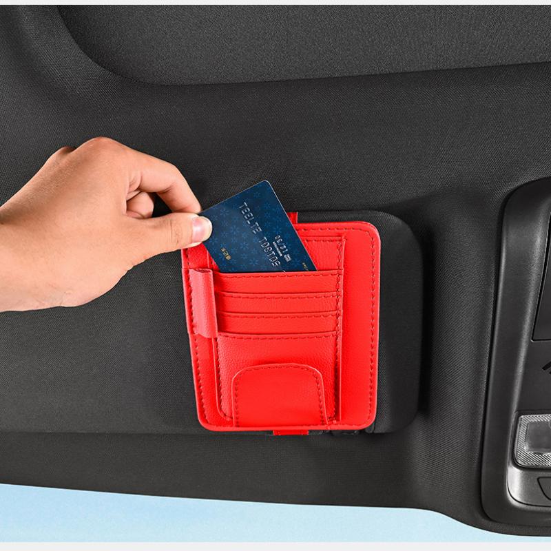 Auto-Sonnenblenden-Organizer mit mehreren Taschen, Visitenkarten-Aufbewahrungsmanagement, Sonnenbrillenhalter, Visier-Zubehör, Auto-Innenraum