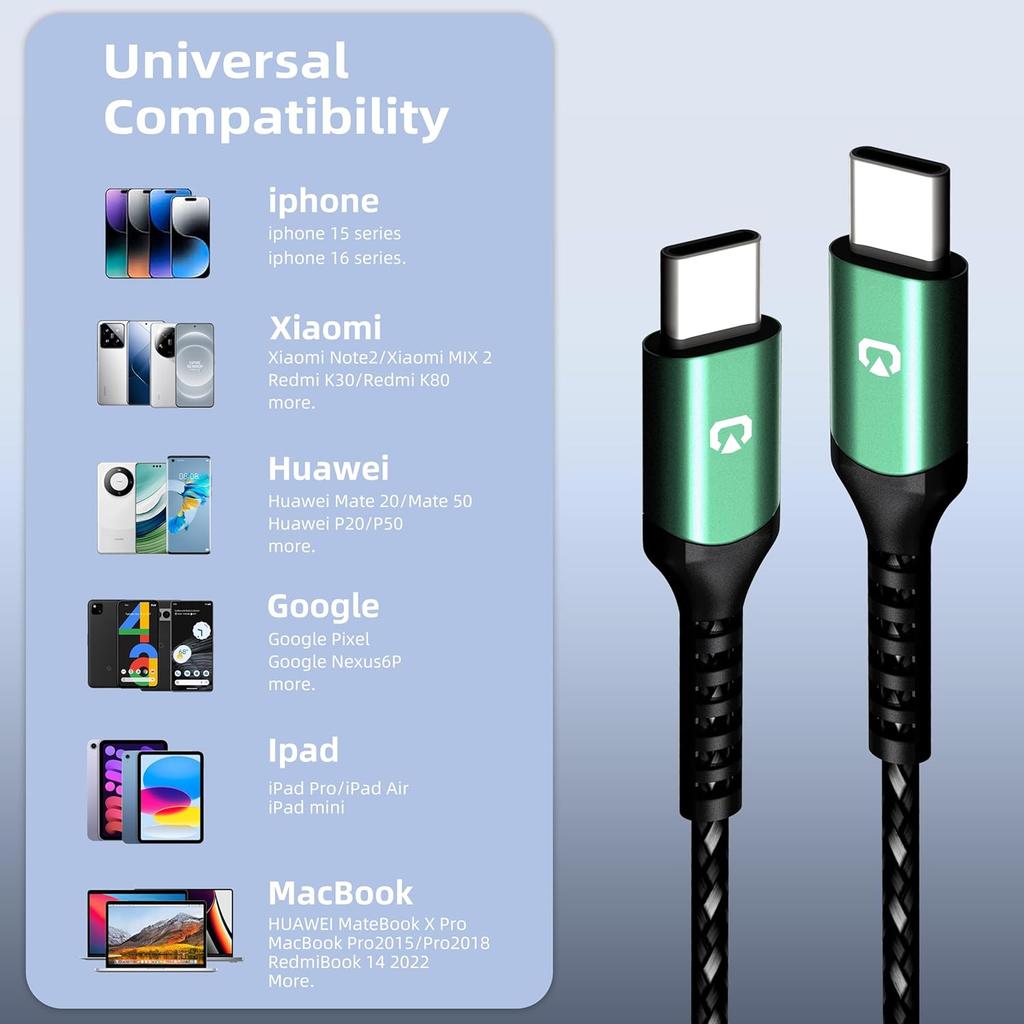 USB C Charger Cable 3A Fast Charging, for iPhone 17/pro 3ft Braided Nylon Type C to USB A Cable, Durable & Tangle-Free, Compatible with Samsung
