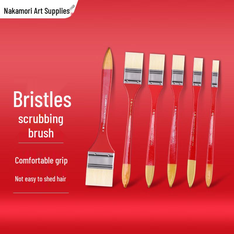 ZhongSheng Long-Handled Hog Bristle Wide Paint Brush