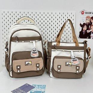 School Season Junior High School Student Schoolbag Female High School Student Large Capacity Backpack Student Casual Contrasting Color Backpack