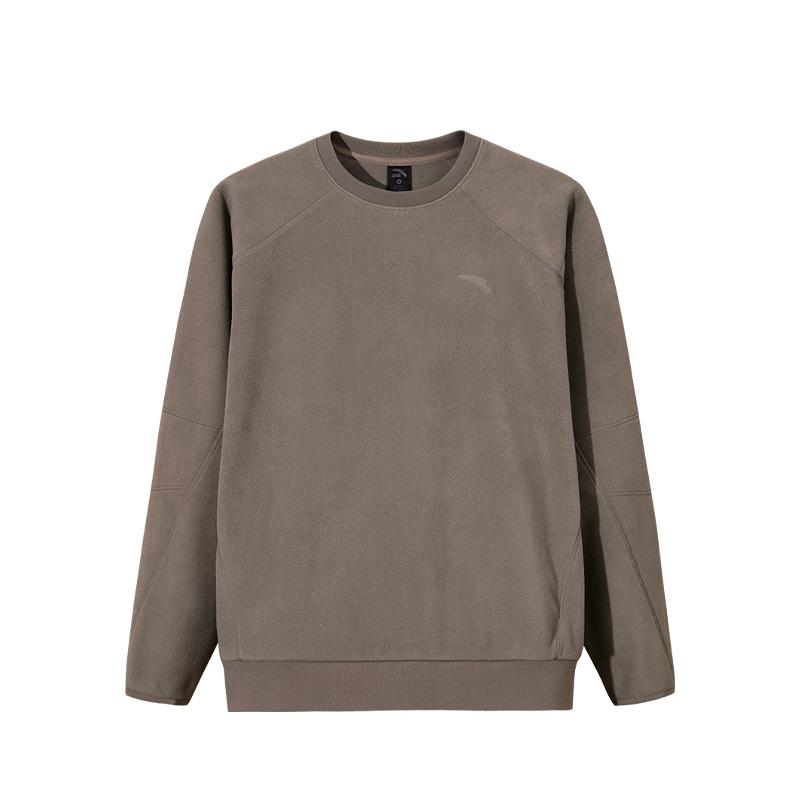 Anta Autumn Comprehensive Training Warm Fleece Pullover Sweatshirt Men Sweatshirt 952547704-2 M