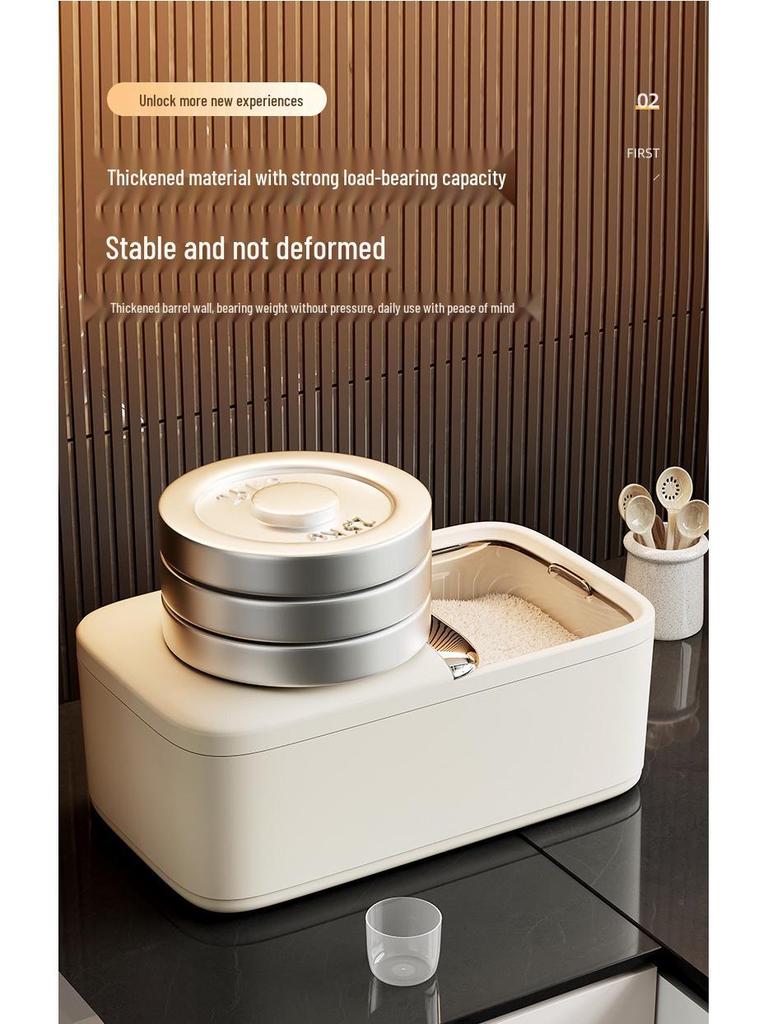 Large Capacity Food-Grade Rice Container with Push-Pull Lid - Insect & Moisture Proof
