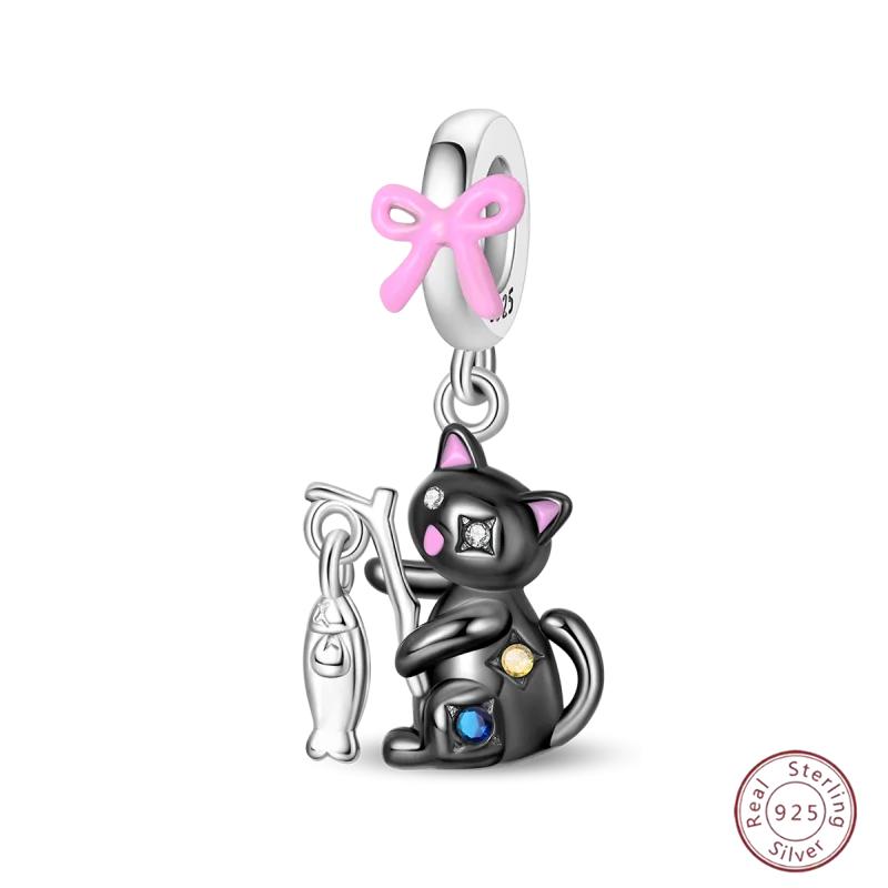 Firefly Cute Cats And Dogs Beaded Copper Pendant Suitable For Original Charms Bracelet Diy Exquisite Women Jewelry