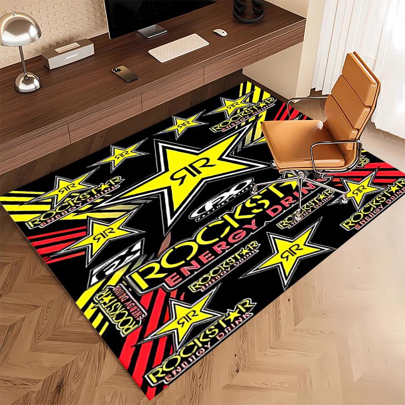 1pc Rockstar logo Print Area Rug - Soft, Washable Non-Slip Indoor Mat, Living Room, Home Office Decorative Rug,Office Decorative