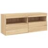 7 Piece TV Wall Unit with LED Lights Sonoma Oak
