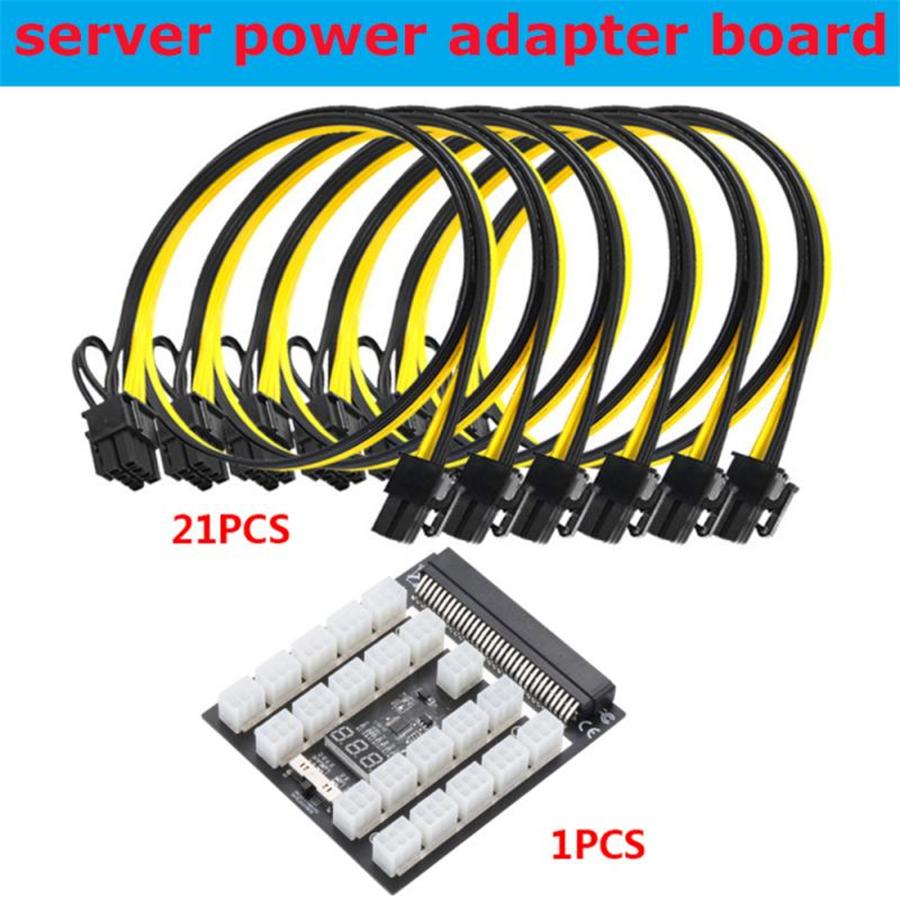 PCI-E 21x 6 Pins Power Module Breakout Board +20CM 6Pin to 8Pin Power Cable
