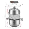 MAXCOOK MCZ705 304 Stainless Steel 2-Layer Steamer Pot