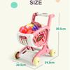 15 SZTUK Zestaw Zabawek Edukacyjnych dla Dzieci Wózek na Zakupy Supermarketowe z Wózkiem Krojenie Jedzenia Owoców Symulowana Zabawa Dziewczęca