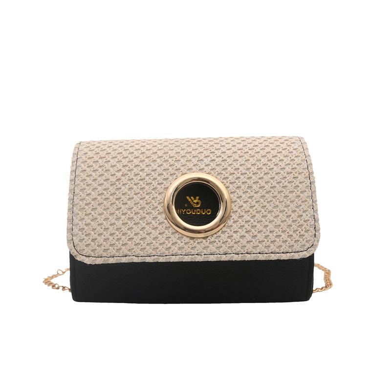 

Contrast color messenger bag, new fashion shoulder bag, high-end commuter casual hand bag чёрный