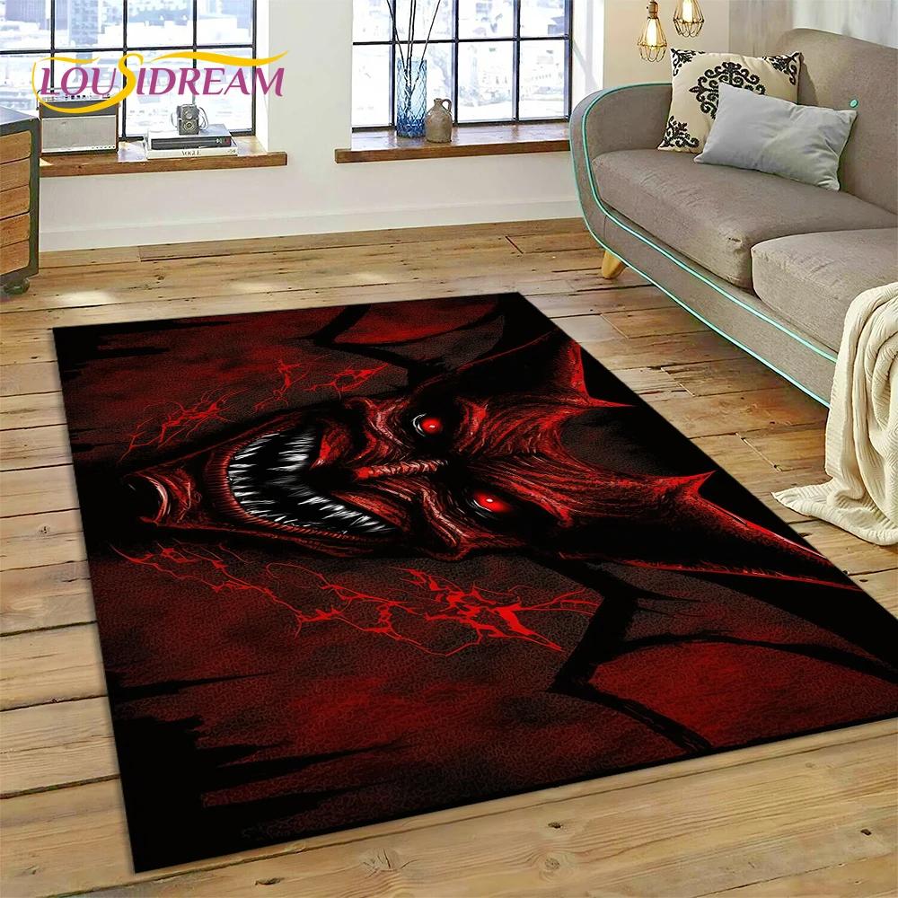 Gothic Horror Monsters Demon Ghost Carpet Rug for Bedroom Living Room Home Sofa Decoration,Children Game Large Decor Floor Mat