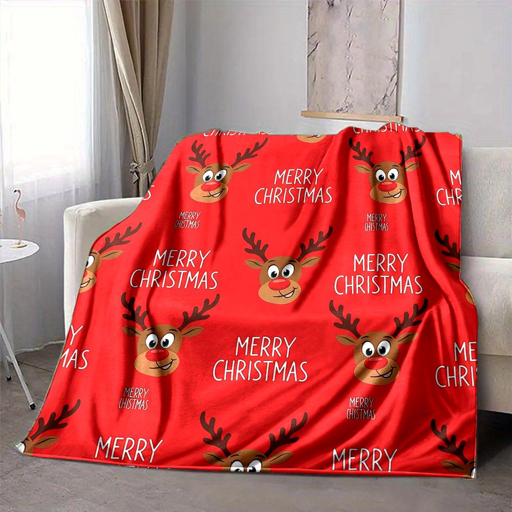 1Pc Christmas Candy Canes Blanket Soft And Comfortable Casual Warm Camping Travel Christmas Halloween Gift M91741