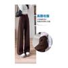 Coffee wide-leg jeans for women's autumn and winter high waist loose and thin velvet thickened retro narrow straight-leg pants