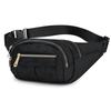 Women's fashionable waist bag, multifunctional outdoor waist bag with multiple zipper compartments and adjustable shoulder strap