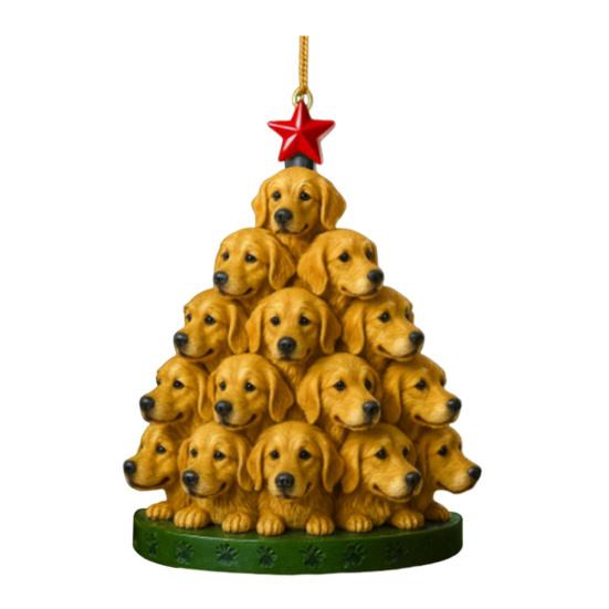 1/5Pcs Dog Christmas Ornament with Lanyard Puppy Pendant Acrylic Keepsake Decoration Indoor Outdoor Festive Tree Decor