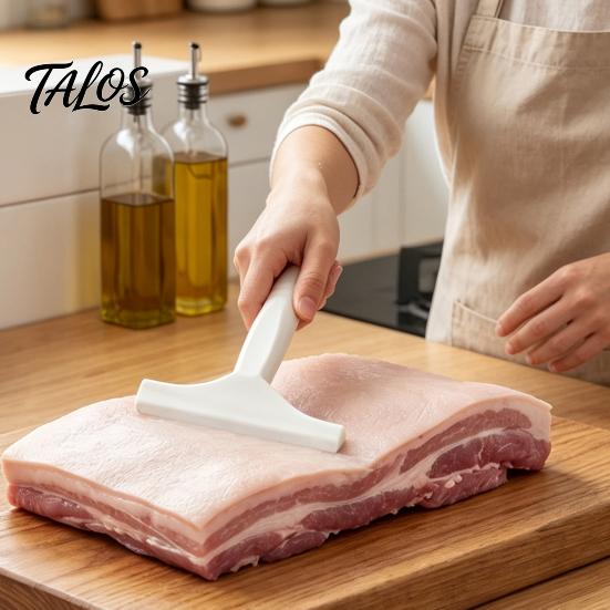 Food Processing Tool Pig Hair Removal Tool, T-Shaped Handle Stainless Steel Blade Scraper, T Shaped Scraper Easy Fat for Meat And Scraping Kitchen