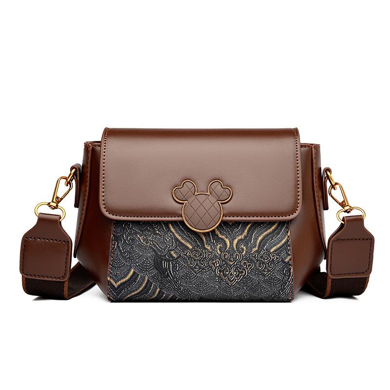 Women's bag new 2025 high-end fashion foreign style women's shoulder bag contrast splicing women's bag crossbody bag