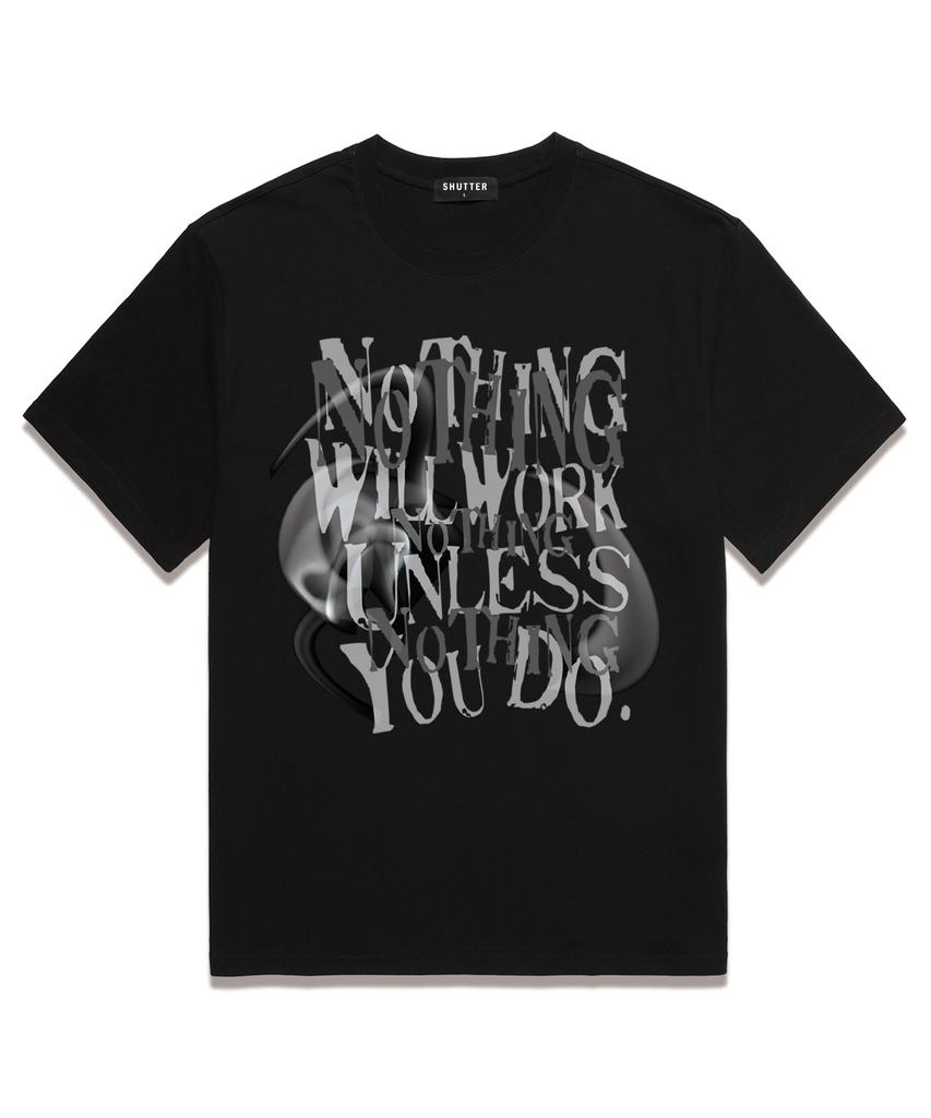 SHIRTER Nothing Will Works Oversized Short Sleeve T-Shirt (Ss026) Black