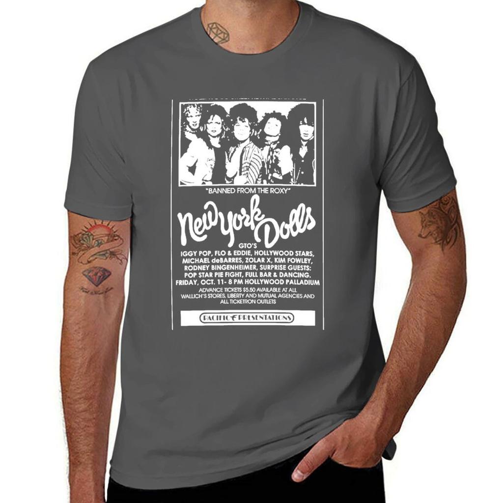 New York Dolls Show Poster T-Shirt Große Größe Einfaches T-Shirt