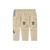 Li-Ning Steven Harrington Co-Branded Cartoon Embroidery Straight Casual Pants Unisex Bottoms Khaki AKXR479-1