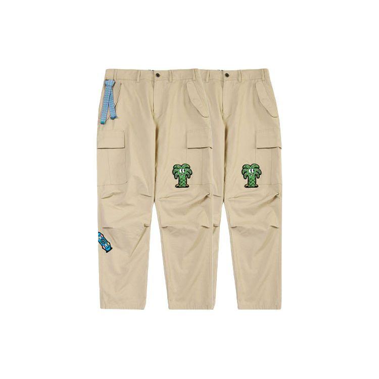 Li-Ning Steven Harrington Co-Branded Cartoon Embroidery Straight Casual Pants Unisex Bottoms Khaki AKXR479-1