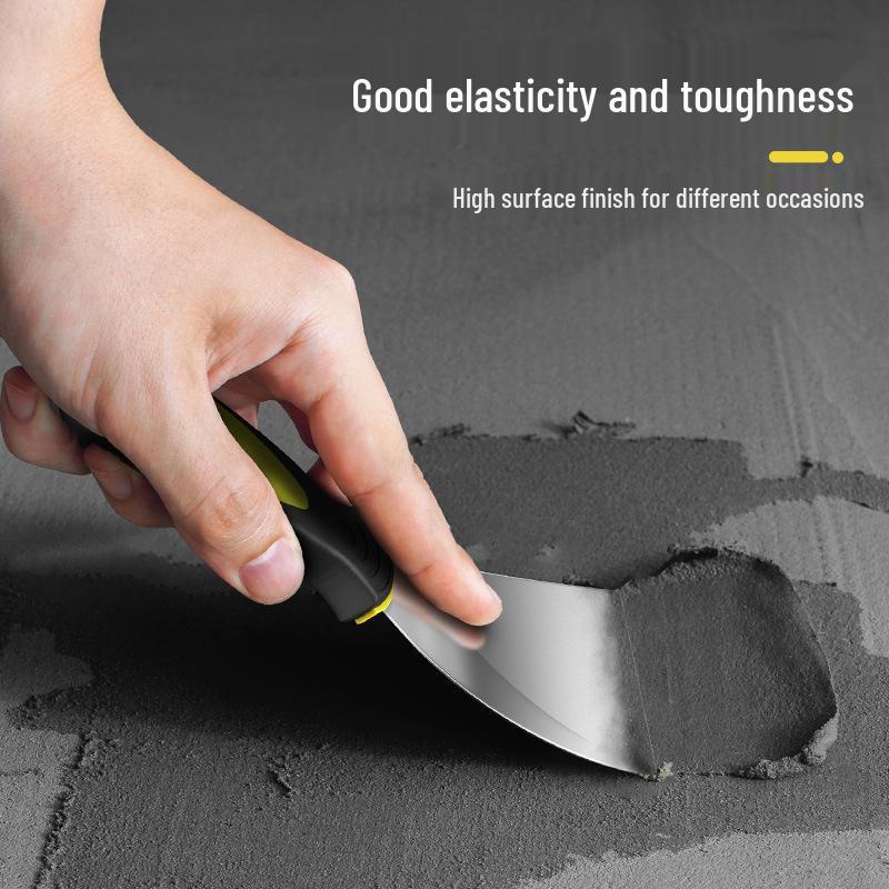 Stainless Steel Putty Knife: Gray Wall Scraper & Painter's Trowel - Thickened Integrated Design