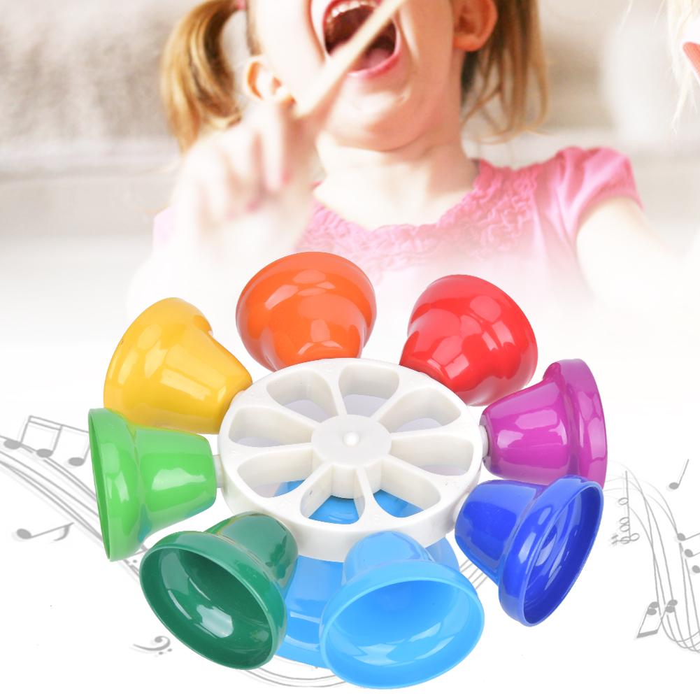 8 Tone Hand Bells Rainbow Color Children S Musical Tambourine Toys Instrument Accessories